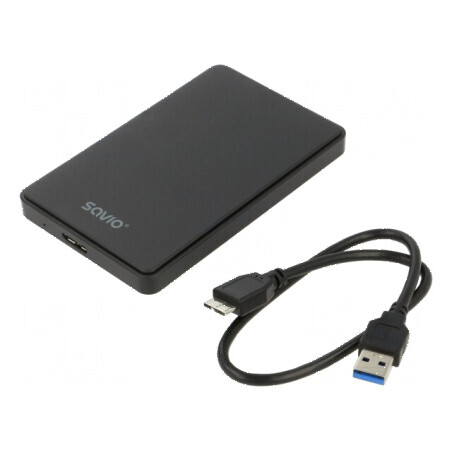Carcasă hard discuri 2,5" USB 3.0 PnP neagră 120,5x75x13mm | Electronic-mag.ro | Componente Electronice