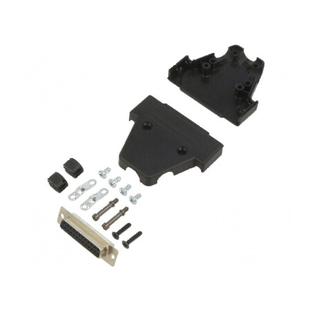 Mufă mamă D-Sub PIN 25 lipire pe cablu neagră | Electronic-mag.ro | Componente Electronice