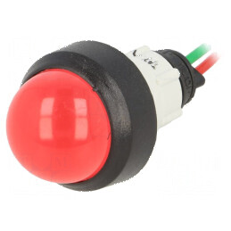 Lampă LED convexă roșie 24VDC 24VAC Ø13mm IP40 | Electronic-mag.ro | Componente Electronice