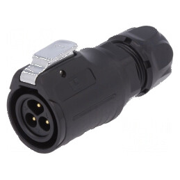 Conector circular mufă 16 02 tată PIN 3 aurit 10A | Electronic-mag.ro | Componente Electronice