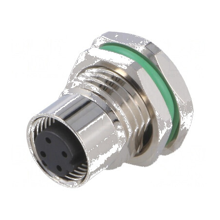 Conector M12 soclu PIN 4 mamă D-Ethernet THT IP65 IP67 | Electronic-mag.ro | Componente Electronice