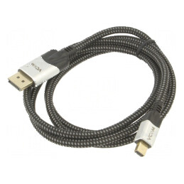 Cablu DisplayPort 1.4 HDCP 2.2 1,5m negru PVC textil | Electronic-mag.ro | Componente Electronice