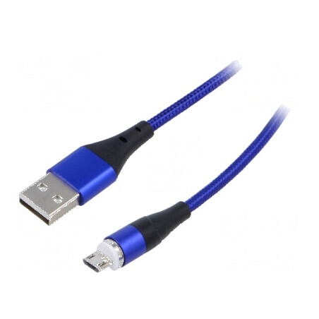 Cablu magnetic USB A la USB B micro, 1m, 18W, nichelat | Electronic-mag.ro | Componente Electronice