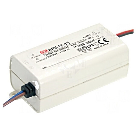 Alimentator pulsatoriu LED 15W 15V DC 1A 90-264V AC 127-370V DC | Electronic-mag.ro | Componente Electronice