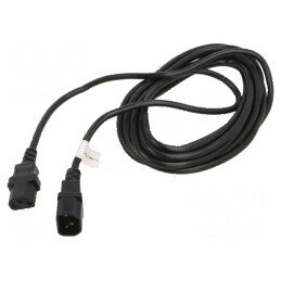 Cablu IEC C13 mamă - IEC C14 tată, 5m, negru, Øfir 1mm | Electronic-mag.ro | Componente Electronice