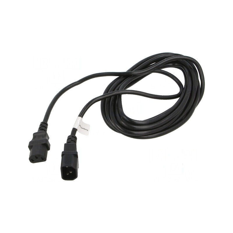 Cablu IEC C13 mamă - IEC C14 tată, 5m, negru, Øfir 1mm | Electronic-mag.ro | Componente Electronice Cablu IEC C13 mamă - IEC C14 tată, 5m, negru, Øfir 1mm | Electronic-mag.ro | Componente Electronice