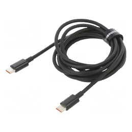 Cablu USB C 2m negru 100W mufe ambele părți | Electronic-mag.ro | Componente Electronice