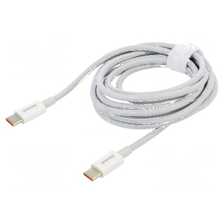 Cablu USB C 2m alb 100W, mufă ambele părţi | Electronic-mag.ro | Componente Electronice