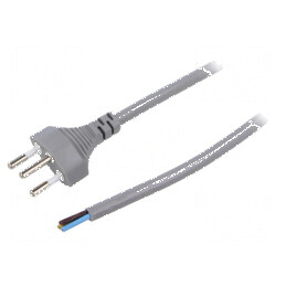Cablu 3x1mm² SEV-1011 mufă PVC 5m gri 10A 250V | Electronic-mag.ro | Componente Electronice
