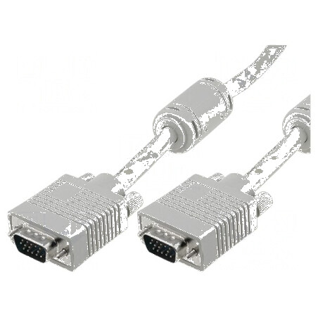 Cablu D-Sub 15pin HD, mufe gri, 5m | Electronic-mag.ro | Componente Electronice