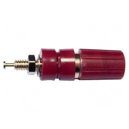 Conector banană 4mm soclu 15A 2,5kV roşu pe panou | Electronic-mag.ro | Componente Electronice