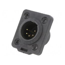Conector XLR soclu tată 5 PIN lipire neagră 3A | Electronic-mag.ro | Componente Electronice