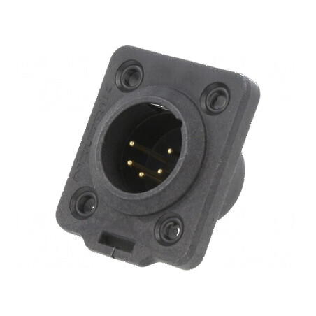 Conector XLR soclu tată 5 PIN lipire neagră 3A | Electronic-mag.ro | Componente Electronice
