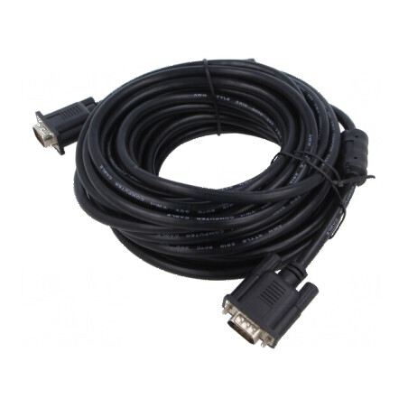 Cablu D-Sub 15pin HD 10m negru | Electronic-mag.ro | Componente Electronice