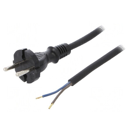 Cablu 2x1mm2 CEE 7/17 mufă 4m negru 16A | Electronic-mag.ro | Componente Electronice