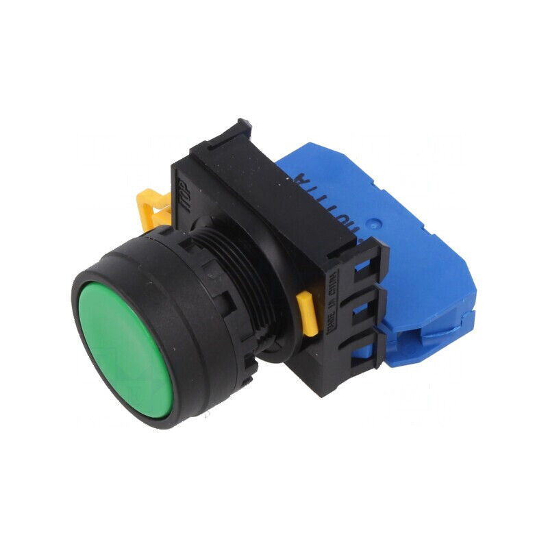 Comutator apăsare 22mm Poz.i stab 1 NO verde | Electronic-mag.ro | Componente Electronice