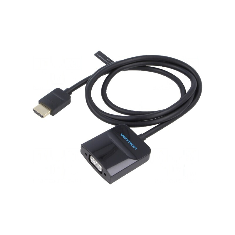 Convertor HDMI la VGA 1m negru - ABS | Electronic-mag.ro | Componente Electronice