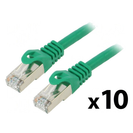 Cablul de rețea F/UTP 6 litat CCA PVC verde 0,5m 26AWG | Electronic-mag.ro | Componente Electronice