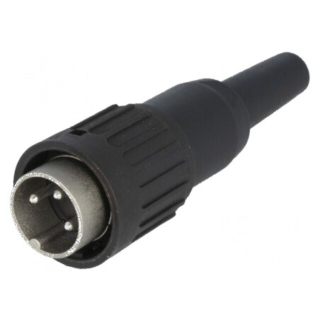 Conector DIN mufă tată PIN 3 drept pe cablu lipire 300V 5A | Electronic-mag.ro | Componente Electronice