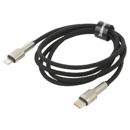 Cablu USB 2.0 Apple Lightning și USB C 1m negru | Electronic-mag.ro | Componente Electronice