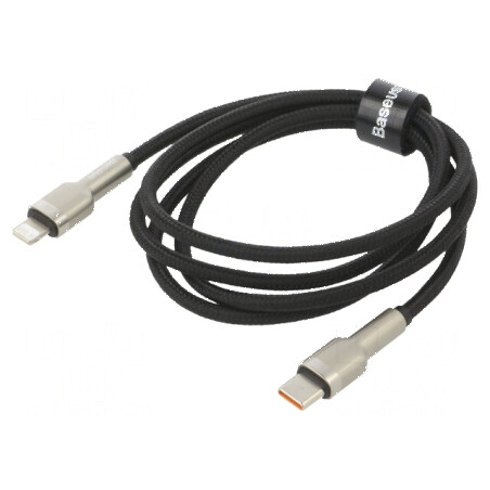 Cablu USB 2.0 Apple Lightning și USB C 1m negru | Electronic-mag.ro | Componente Electronice