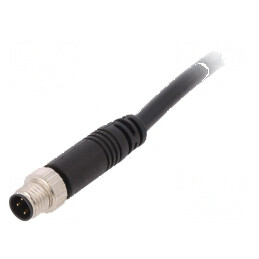 Conector M8 2m tată PIN 3 drept cu manşon şi cabluri | Electronic-mag.ro | Componente Electronice