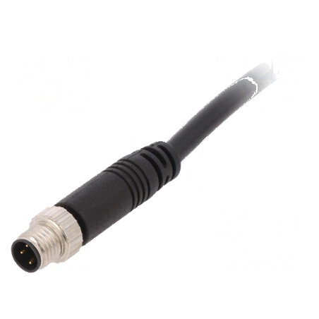 Conector M8 2m tată PIN 3 drept cu manşon şi cabluri | Electronic-mag.ro | Componente Electronice