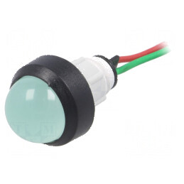 Lampă LED convexă verde 24VDC 24VAC Ø13mm plastic | Electronic-mag.ro | Componente Electronice