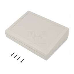 Carcasă desktop ABS gri deschis 189mm x 134mm x 54,6mm | Electronic-mag.ro | Componente Electronice