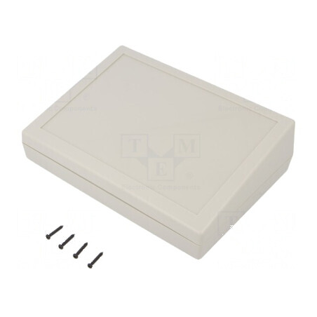 Carcasă desktop ABS gri deschis 189mm x 134mm x 54,6mm | Electronic-mag.ro | Componente Electronice