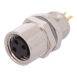 Conector M8 mamă PIN 3 soclu IP67 60V neecarat 2,5-3,5mm | Electronic-mag.ro | Componente Electronice