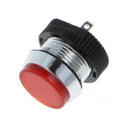 Lampă LED plată roșie 24-28VDC Ø16mm IP67 | Electronic-mag.ro | Componente Electronice