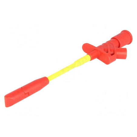 Clips de măsurare 10A roșii cu lamă nichelată 4mm | Electronic-mag.ro | Componente Electronice