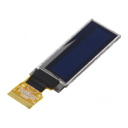 Afişaj OLED grafic 0,91" 128x32 galben - Dimensiuni 30x11,5x1,26mm | Electronic-mag.ro | Componente Electronice