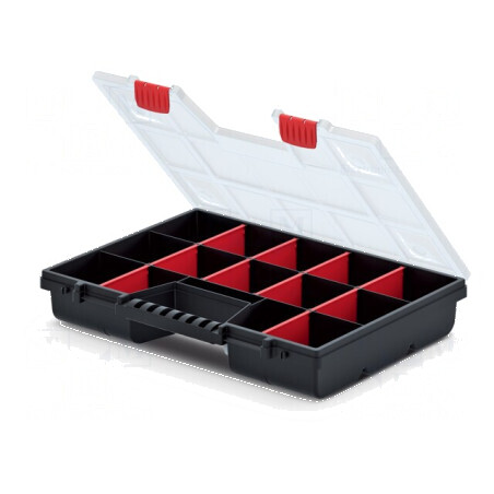 Container colectiv cu partiții negru 390x290x65mm NOR 40 | Electronic-mag.ro | Componente Electronice