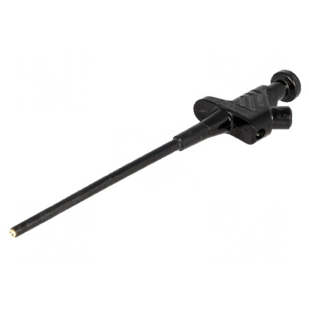 Clips de măsurare cu pensetă 60VDC 4mm negru, lungime totală 158mm | Electronic-mag.ro | Componente Electronice