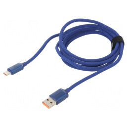Cablu USB 2.0 A la C 2m albastru textil 100W | Electronic-mag.ro | Componente Electronice