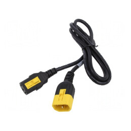 Cablu IEC C13 mamă - IEC C14 tată, 1,5m, 10A, negru, 3x0,75mm2 PVC | Electronic-mag.ro | Componente Electronice
