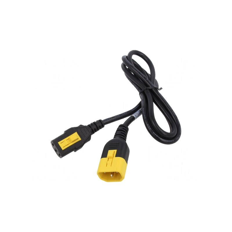 Cablu IEC C13 mamă - IEC C14 tată, 1,5m, 10A, negru, 3x0,75mm2 PVC | Electronic-mag.ro | Componente Electronice Cablu IEC C13 mamă - IEC C14 tată, 1,5m, 10A, negru, 3x0,75mm2 PVC | Electronic-mag.ro | Componente Electronice
