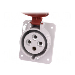 Conector alimentare AC trifazat 32A 400VAC IP44 soclu mamă | Electronic-mag.ro | Componente Electronice
