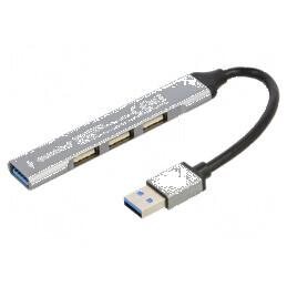 Hub USB 4-porturi USB A 2.0 și 3.1 gri 0,13m | Electronic-mag.ro | Componente Electronice