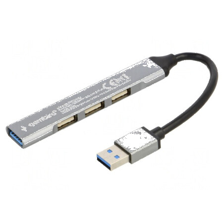 Hub USB 4-porturi USB A 2.0 și 3.1 gri 0,13m | Electronic-mag.ro | Componente Electronice
