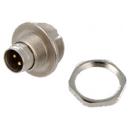 Conector M9 soclu tată aurit 125V IP67 4 PIN | Electronic-mag.ro | Componente Electronice