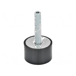Picioruş vibro-absorbant 25mm, H: 16mm, Duritate Shore 70 | Electronic-mag.ro | Componente Electronice