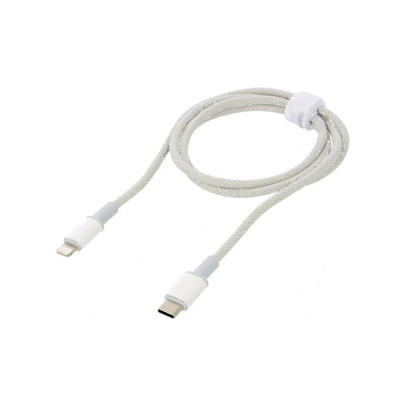 Cablu USB 2.0 Apple Lightning și USB C 1m alb textil | Electronic-mag.ro | Componente Electronice Cablu USB 2.0 Apple Lightning și USB C 1m alb textil | Electronic-mag.ro | Componente Electronice