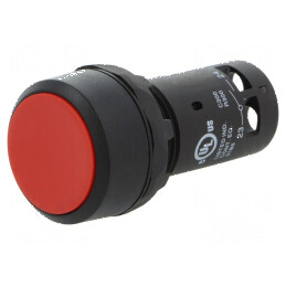 Comutator apăsare 22mm 1 NO roșu Poz.i stabil | Electronic-mag.ro | Componente Electronice