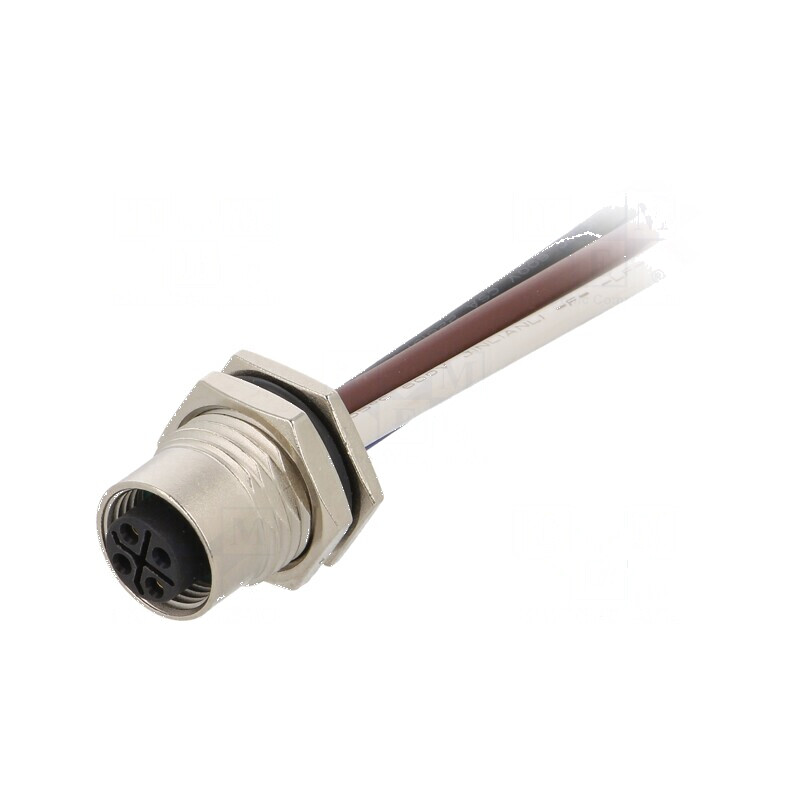 Conector M12 soclu PIN 4 mamă IP67 12A S-Power | Electronic-mag.ro | Componente Electronice