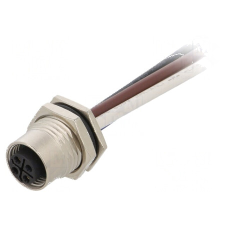 Conector M12 soclu PIN 4 mamă IP67 12A S-Power | Electronic-mag.ro | Componente Electronice