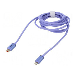 Cablu USB 2.0 Apple Lightning și USB-C 2m violet 20W | Electronic-mag.ro | Componente Electronice