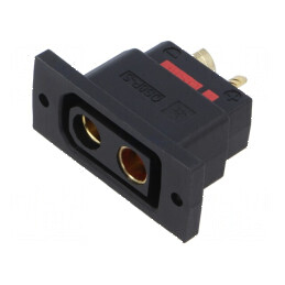 Conector alimentare DC soclu QS mamă PIN 2 lipire neagră | Electronic-mag.ro | Componente Electronice